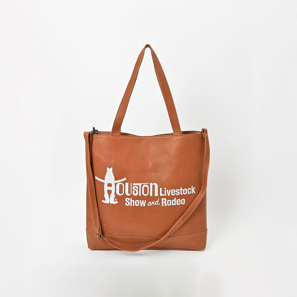 Everyday Rodeo Genuine Leather White Embroidered Tote Bag