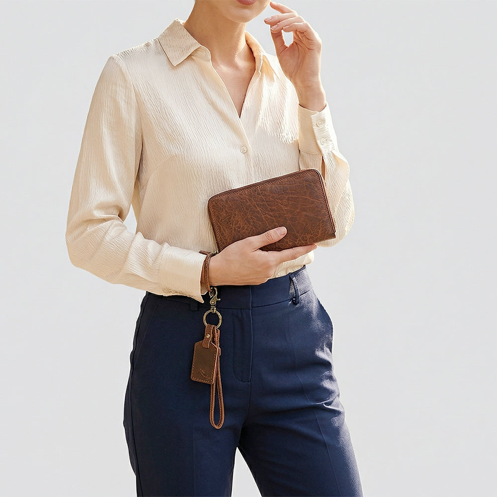 SWC455 Bellarosa - Luxury Leather Continental Wristlet