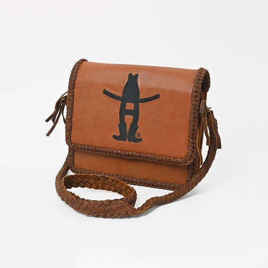 Frontier Rodeo Genuine Leather  Black Embroidered Crossbody Bag