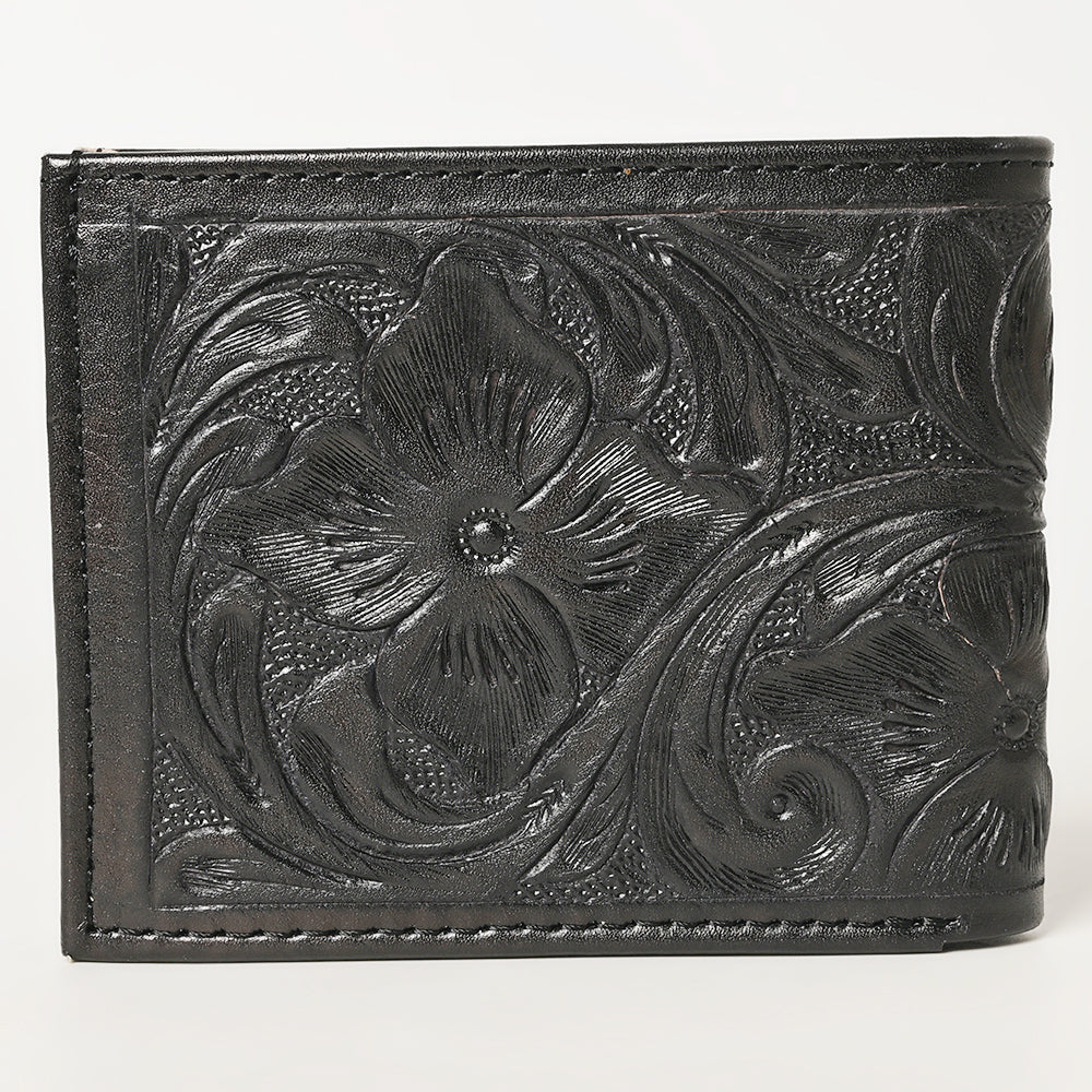 ADBG1236 American Darling Hand Tooled Leather Bifold Wallet -Floral Carved Purse