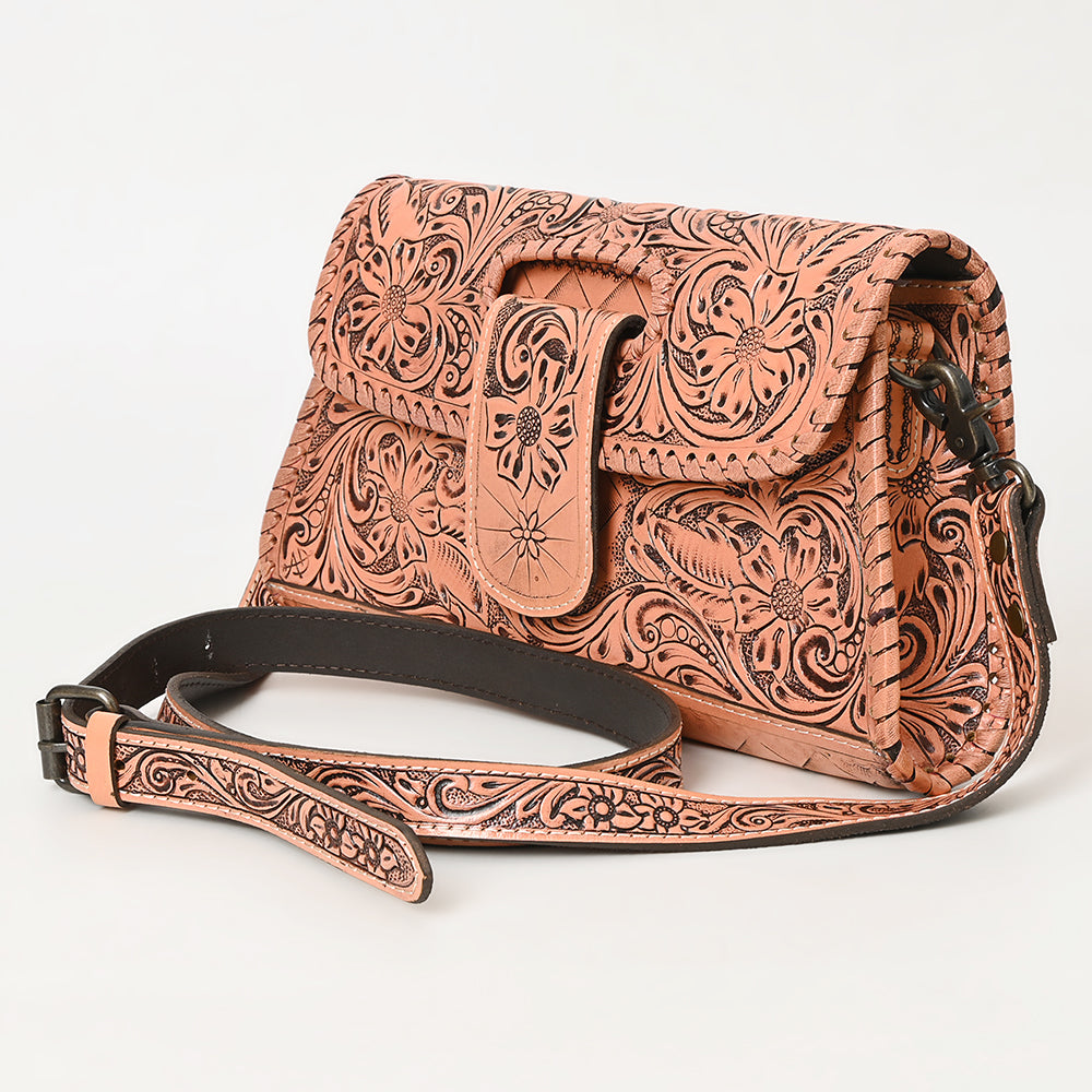 ADBG1134 American Darling Hand Tooled Floral Leather Wallet Bag Clutch & Crossbody Handbag