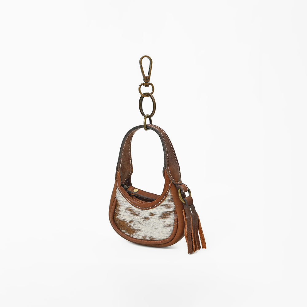ADCHA123 American Darling Genuine Hair-On Mini Hobo Bag Keychain Pouch