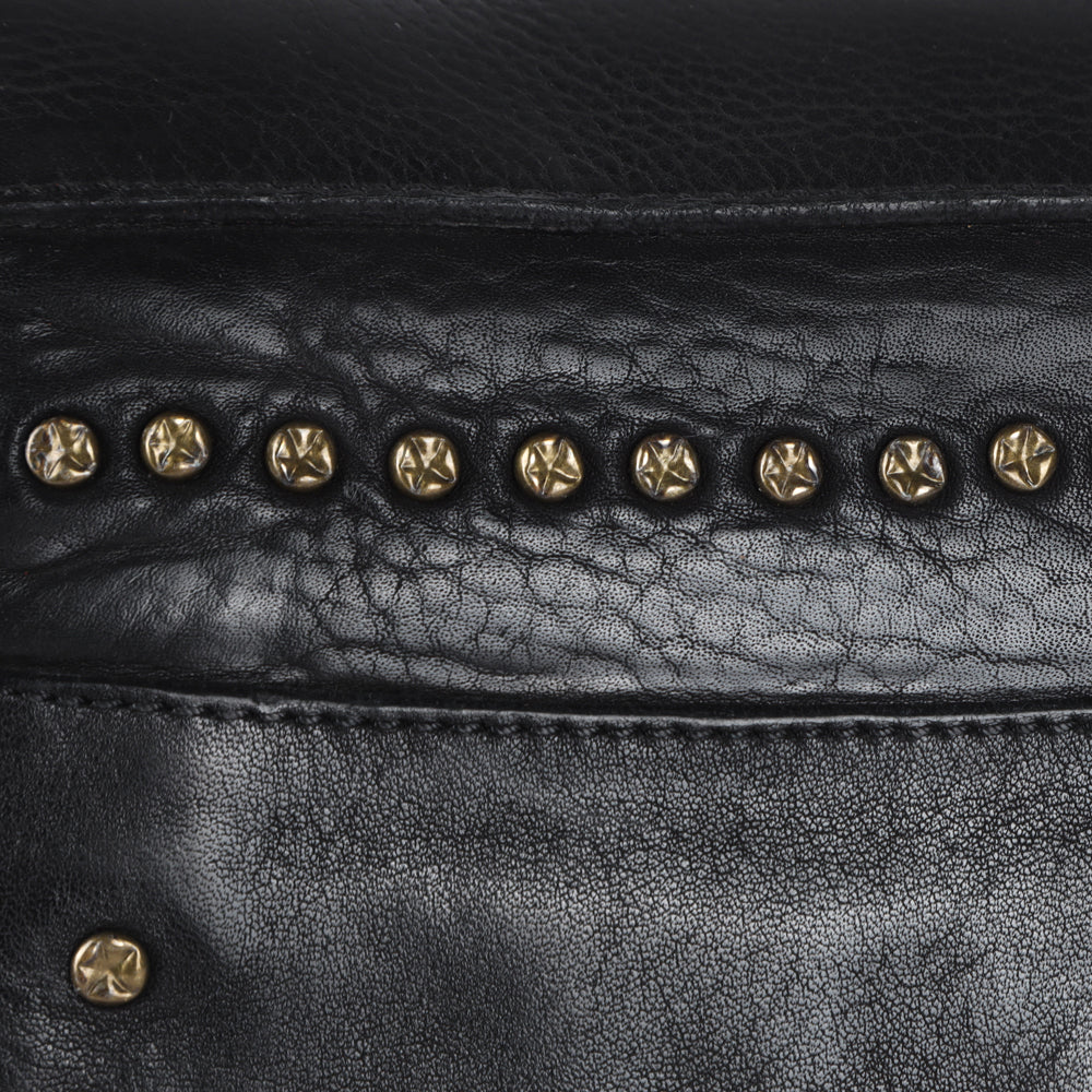 SWC170 Flap-Front Studded Crossbody Bag