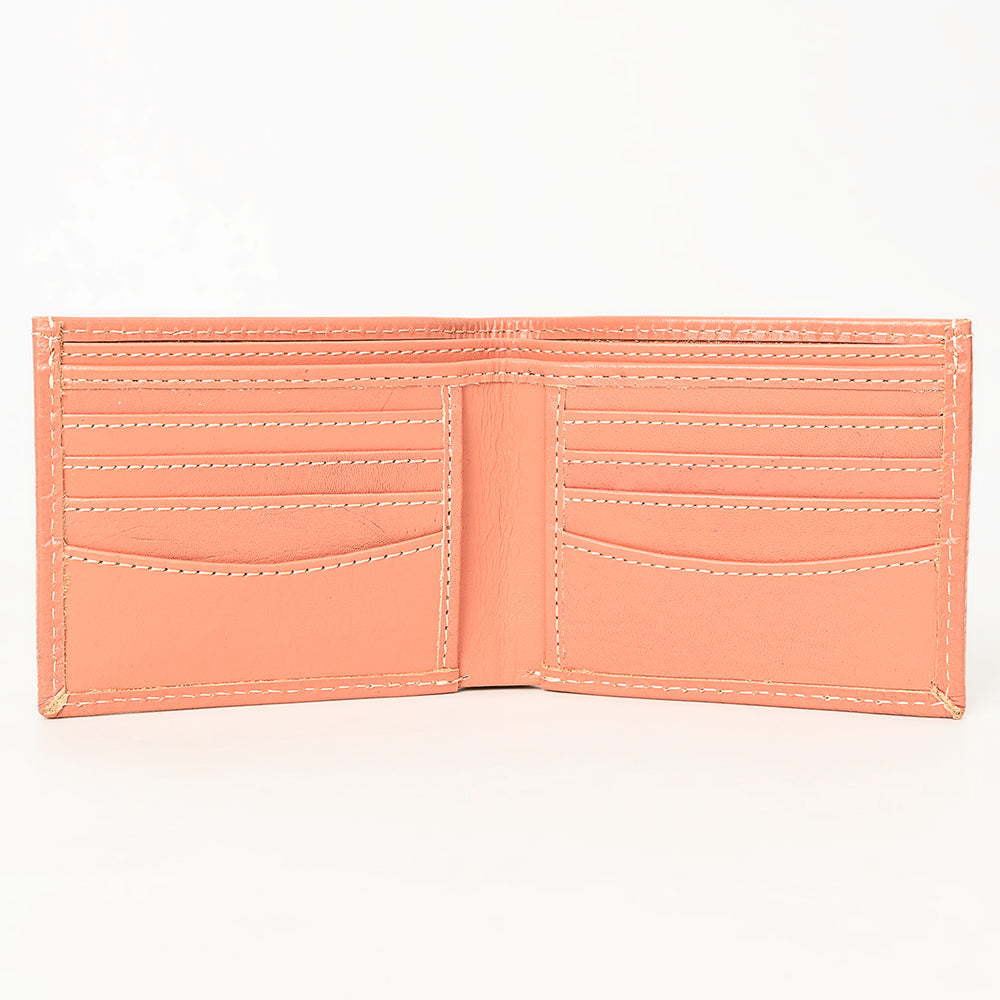 ADBG1236 American Darling Hand Tooled Leather Bifold Wallet -Floral Carved Purse