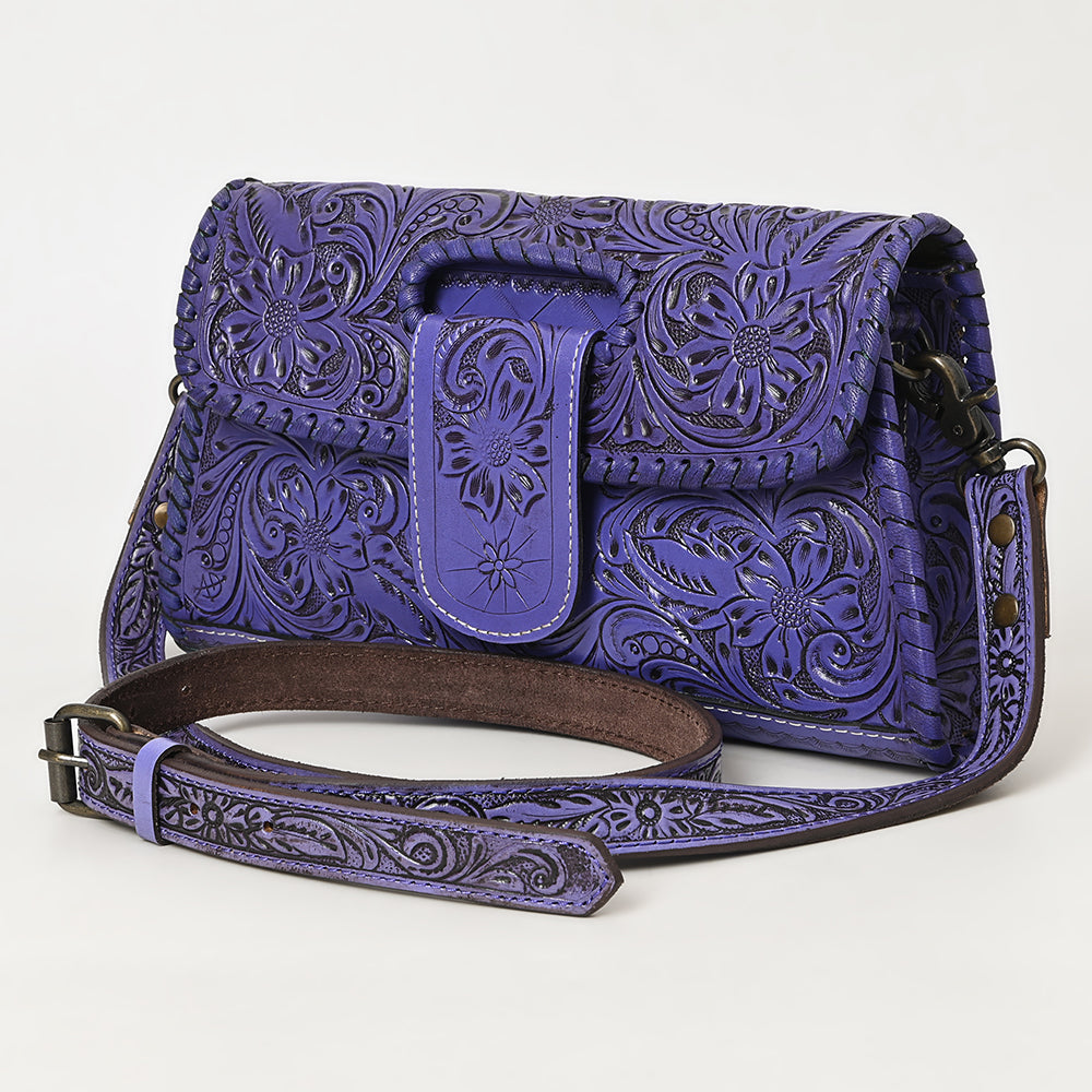 ADBG1134 American Darling Hand Tooled Floral Leather Wallet Bag Clutch & Crossbody Handbag