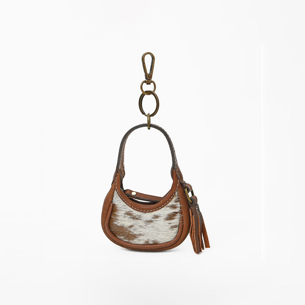 ADCHA123 American Darling Genuine Hair-On Mini Hobo Bag Keychain Pouch