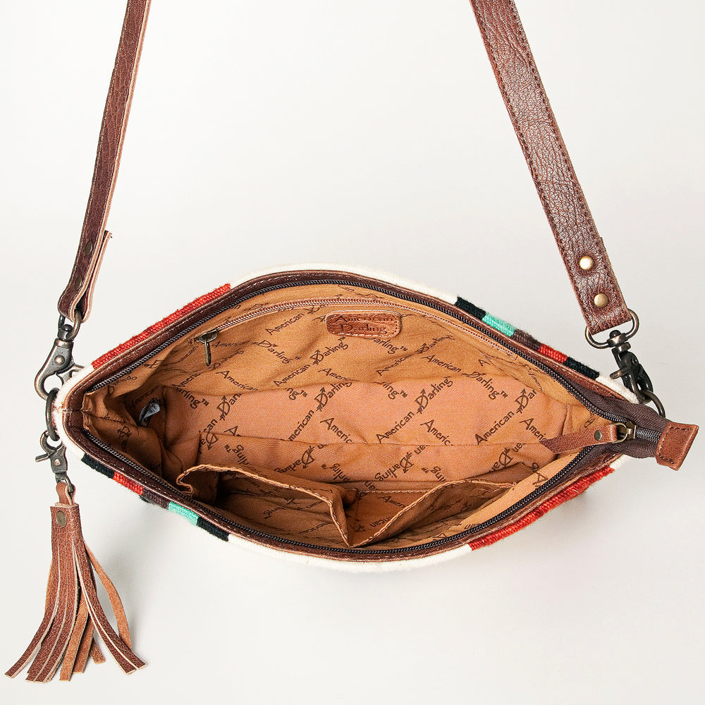 ADBG936 American Darling Western Leather Wristlet Bag with Hand Woven Saddle Blanket