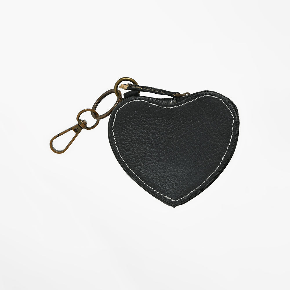ADCHA129 American Darling Genuine Hair-On Heart-Shaped Bag & Coin Purse Keychain