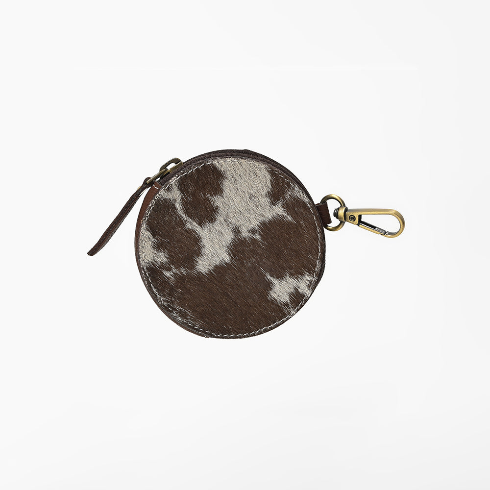ADCHA120 American Darling Genuine Leather Hair-on-Hide Round Coin Purse Clip
