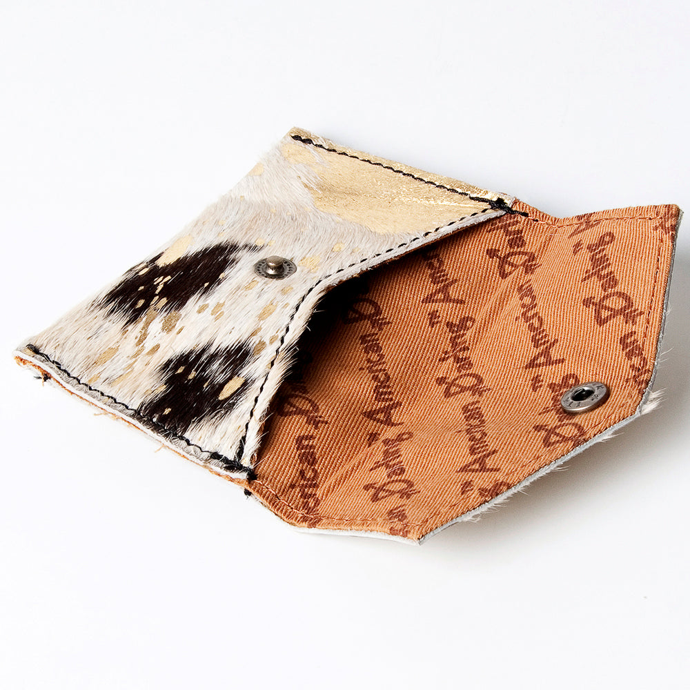 LC-ADBGZ141 Hair-On Cowhide Coin Purse - Western Leather Mini Wallet