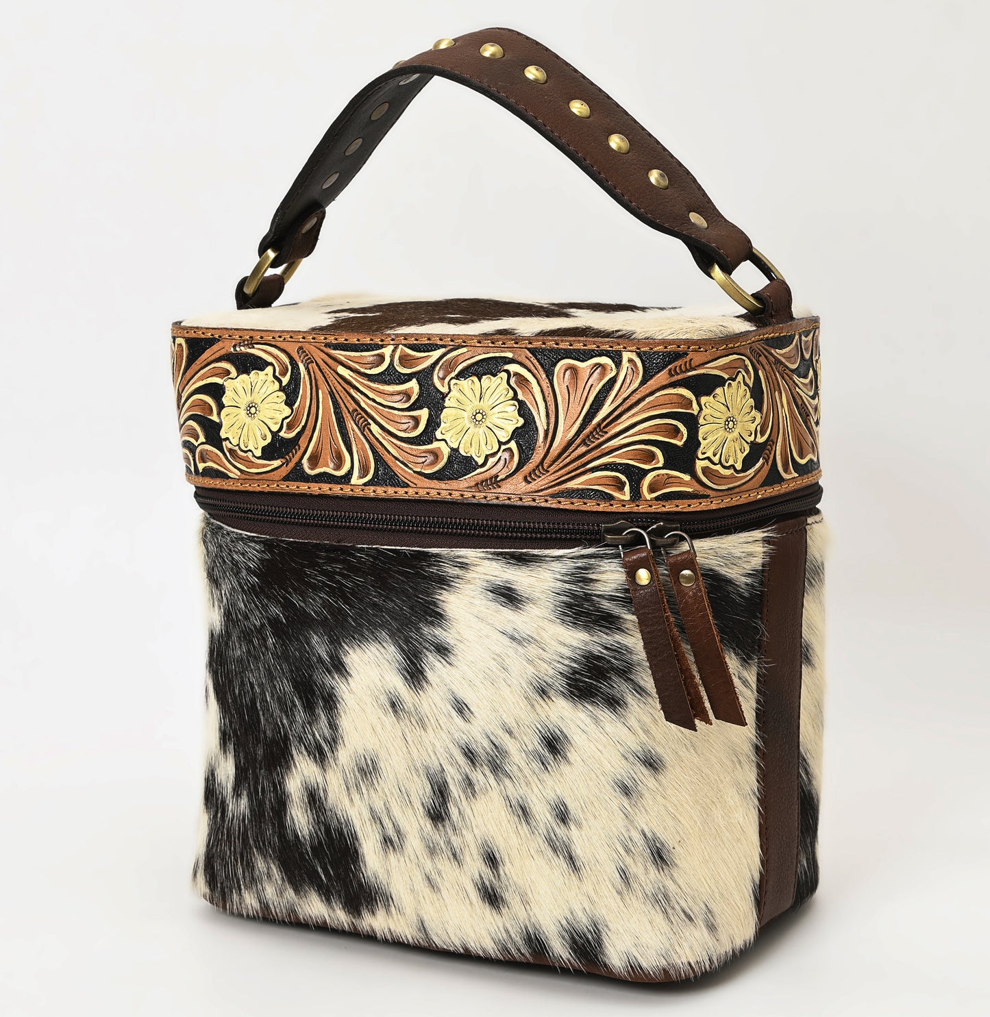 ADBGA427 American Darling Hair-On Cowhide Hand Tooled Leather Western Jewelry case