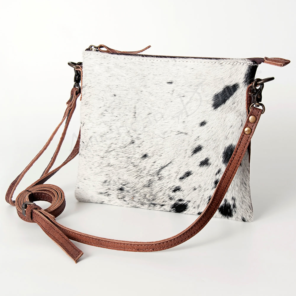 ADBG109 American Darling Western Hair-On Cowhide Crossbody Bag with Leather Trim