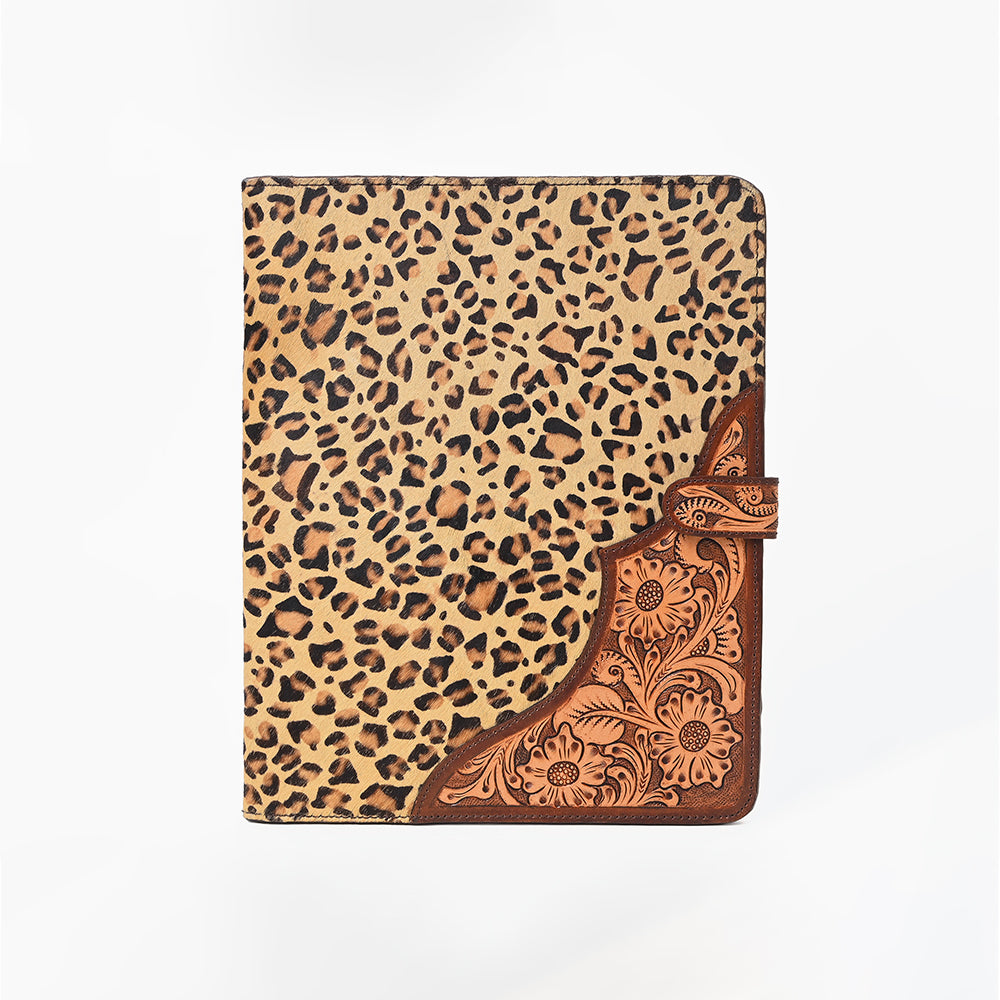 ADBG1040 American Darling Hair-on Cowhide & Floral Tooled Leather Western Portfolio