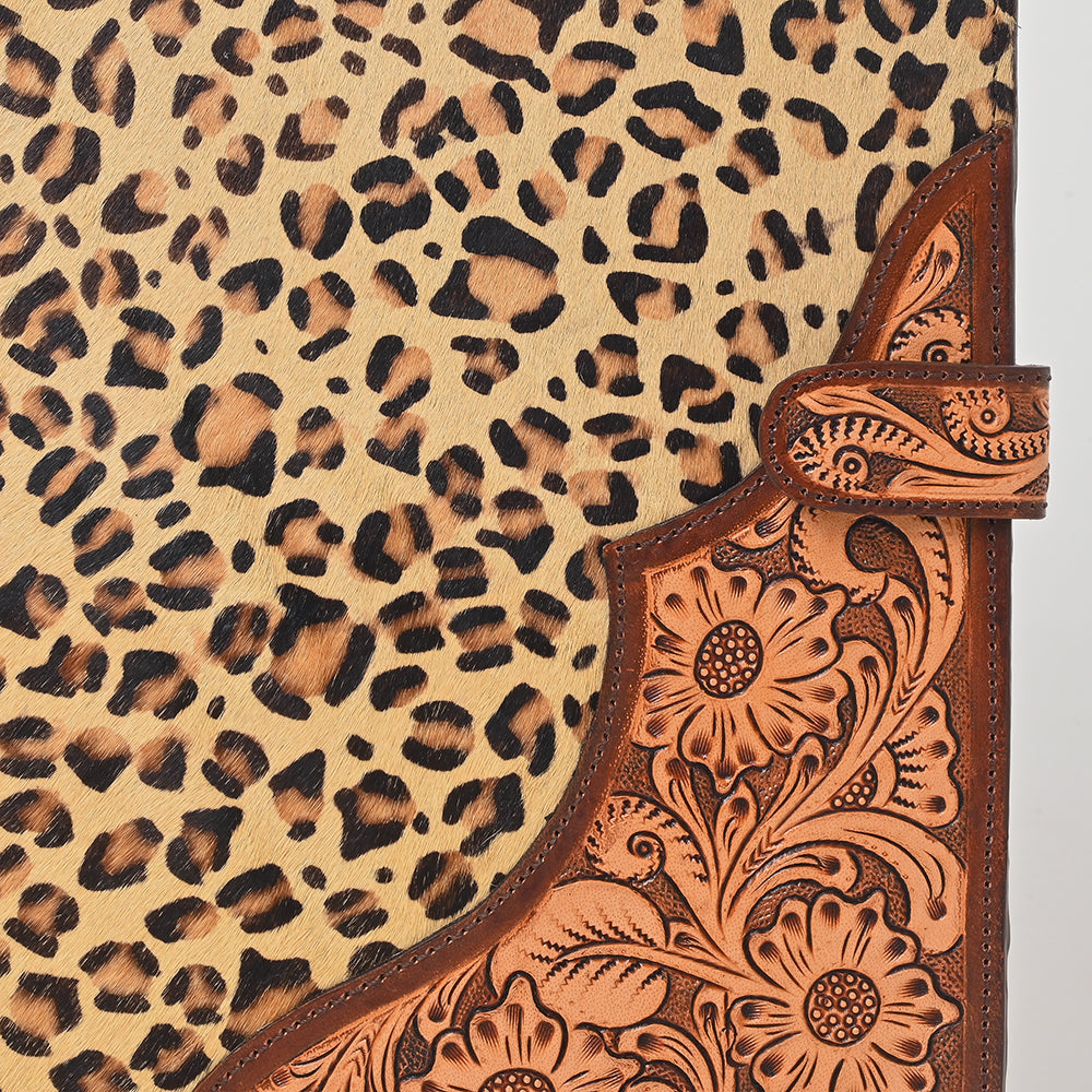 ADBG1040 American Darling Hair-on Cowhide & Floral Tooled Leather Western Portfolio