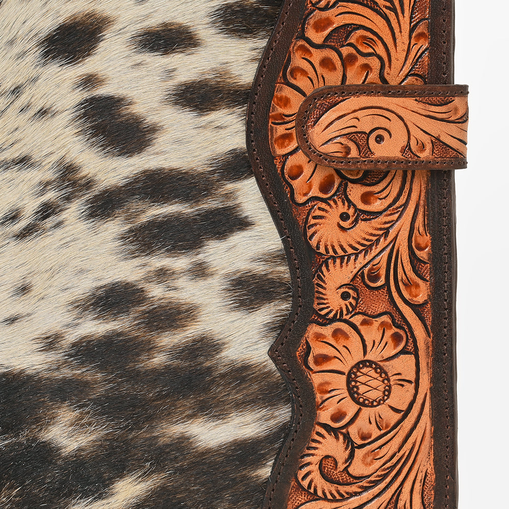 ADBG1040 American Darling Hair-on Cowhide Floral Tooled Leather Western Portfolio