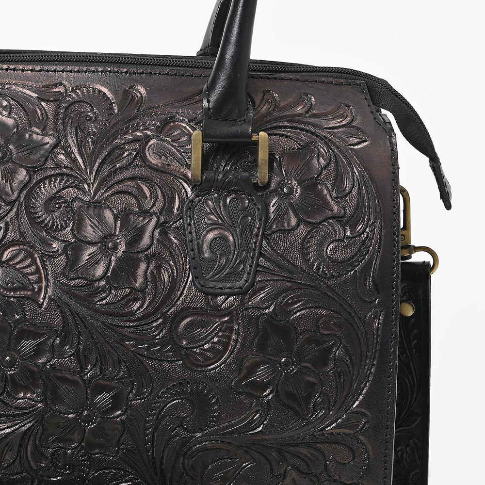 ADBG1483 American Darling Hand-Tooled Leather Duffel Bag | Floral Carved Travel Carryall