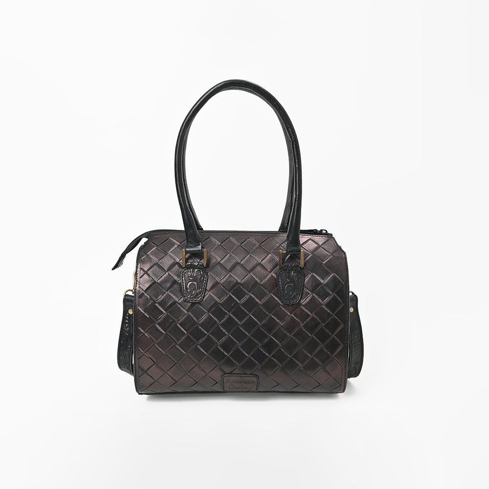 ADBG1483 American Darling Hand-Tooled Leather Duffel Bag | Floral Carved Travel Carryall