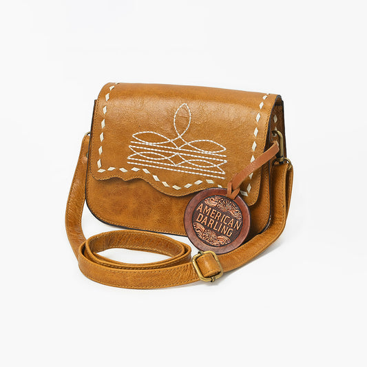 ADBG1692 American Darling Small Leather Crossbody | Western Boot Stitched