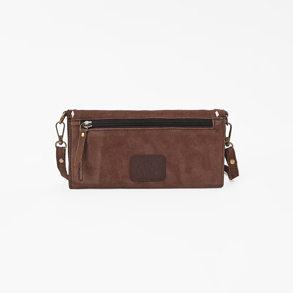 ADBG1712 American Darling Genuine Suede Crossbody Bag | Western Boot Stitched Crossbody Purse