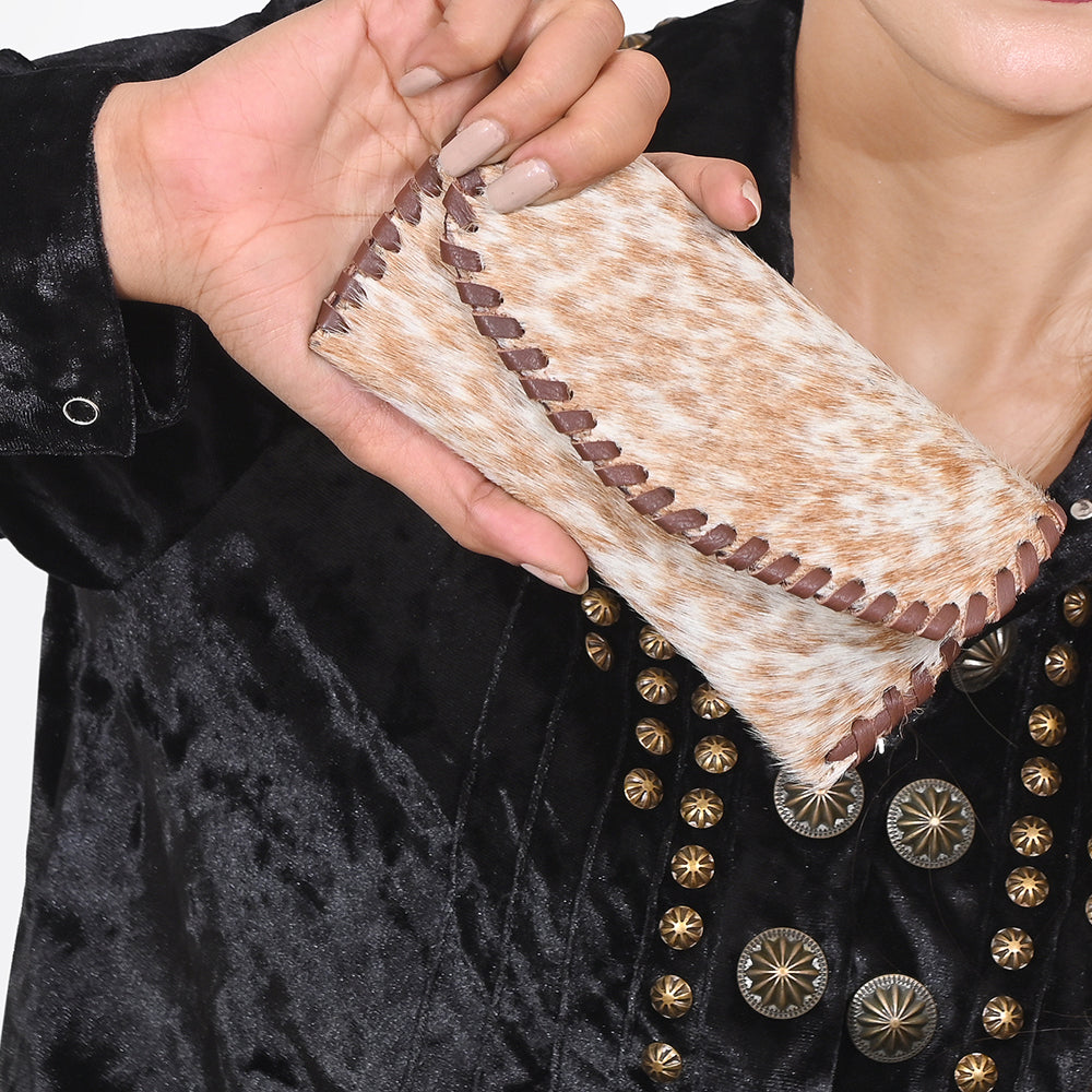 ADBG1775 American Darling Western Hair-On Cowhide Sunglass Case - Handcrafted Leather Eyewear Sleeve