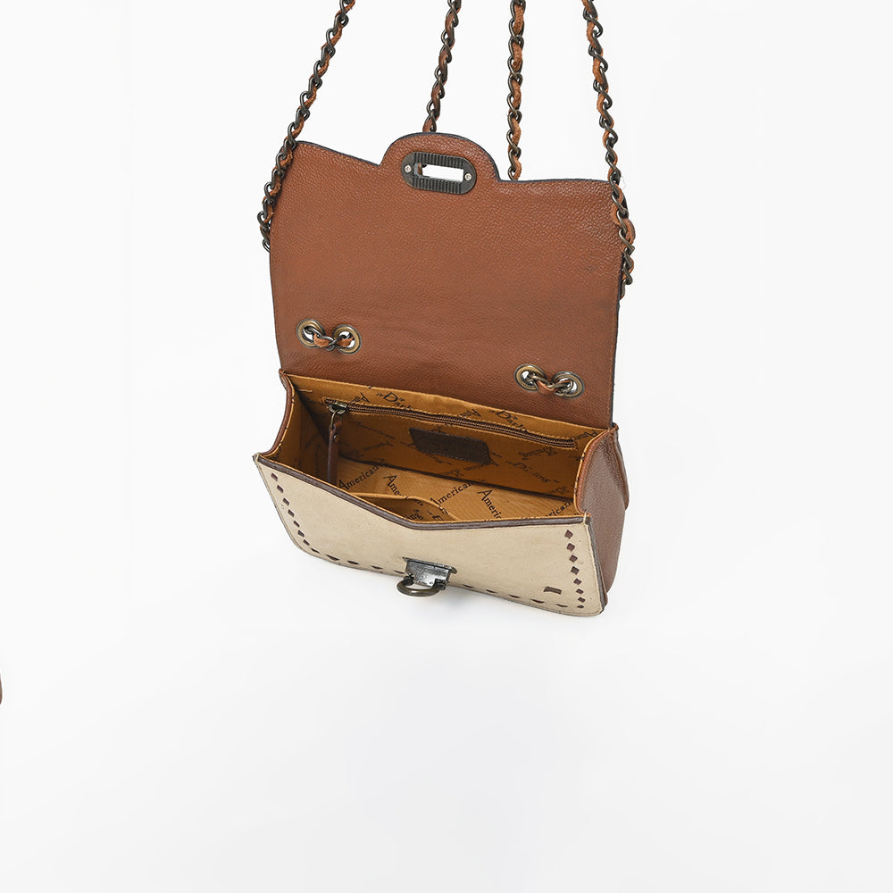 ADBG1808 American Darling Hand Tooled Floral & Genuine Suede Leather Western Cross Body Bag