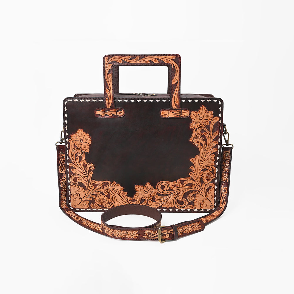 ADBG1822 American Darling Hand Tooled Genuine Leather Professional Briefcase