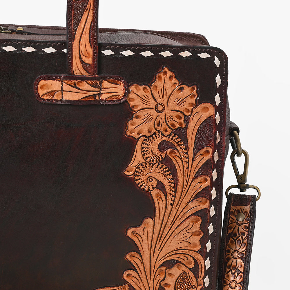ADBG1822 American Darling Hand Tooled Genuine Leather Professional Briefcase