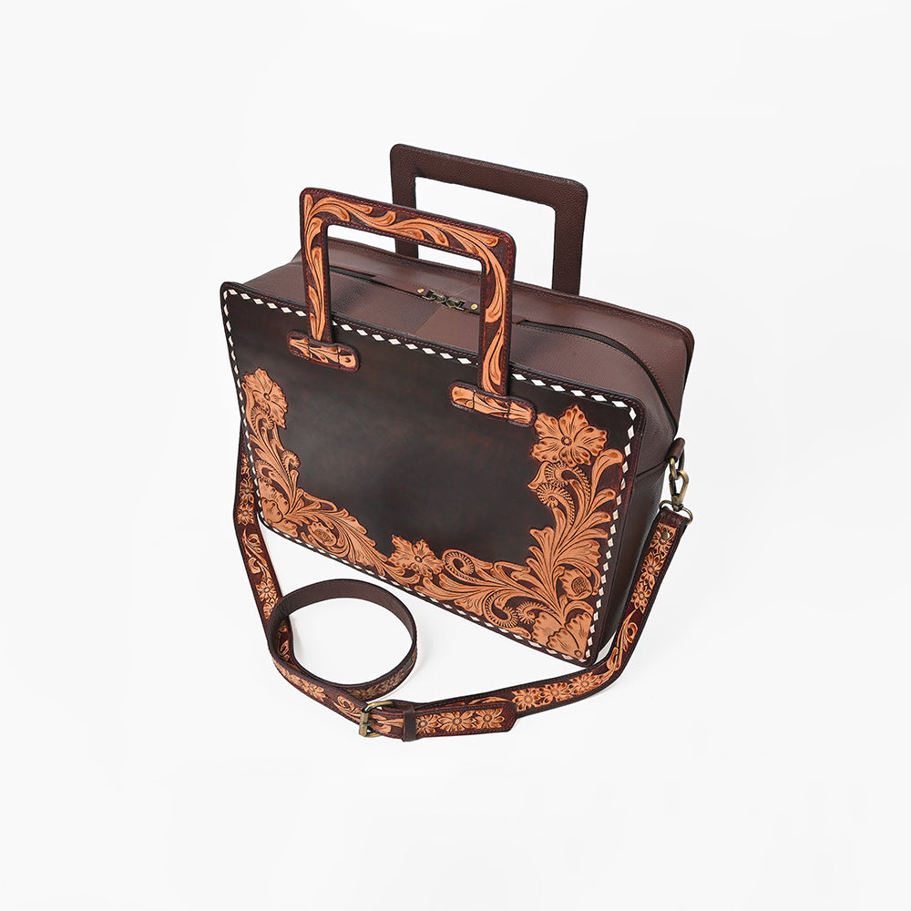 ADBG1822 American Darling Hand Tooled Genuine Leather Professional Briefcase