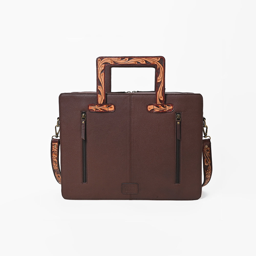 ADBG1822 American Darling Hand Tooled Genuine Leather Professional Briefcase