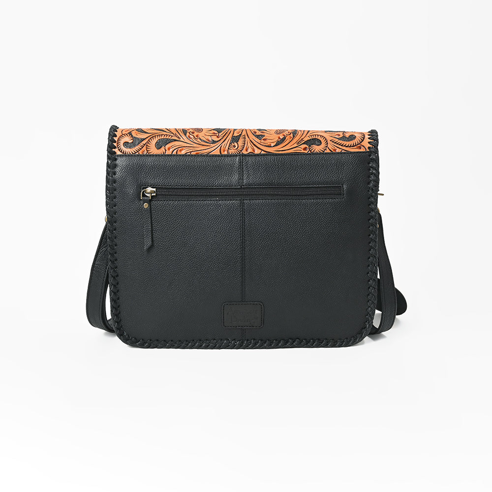ADBG1839 American Darling Hand Tooled Hair On Hide Genuine Leather Crossbody