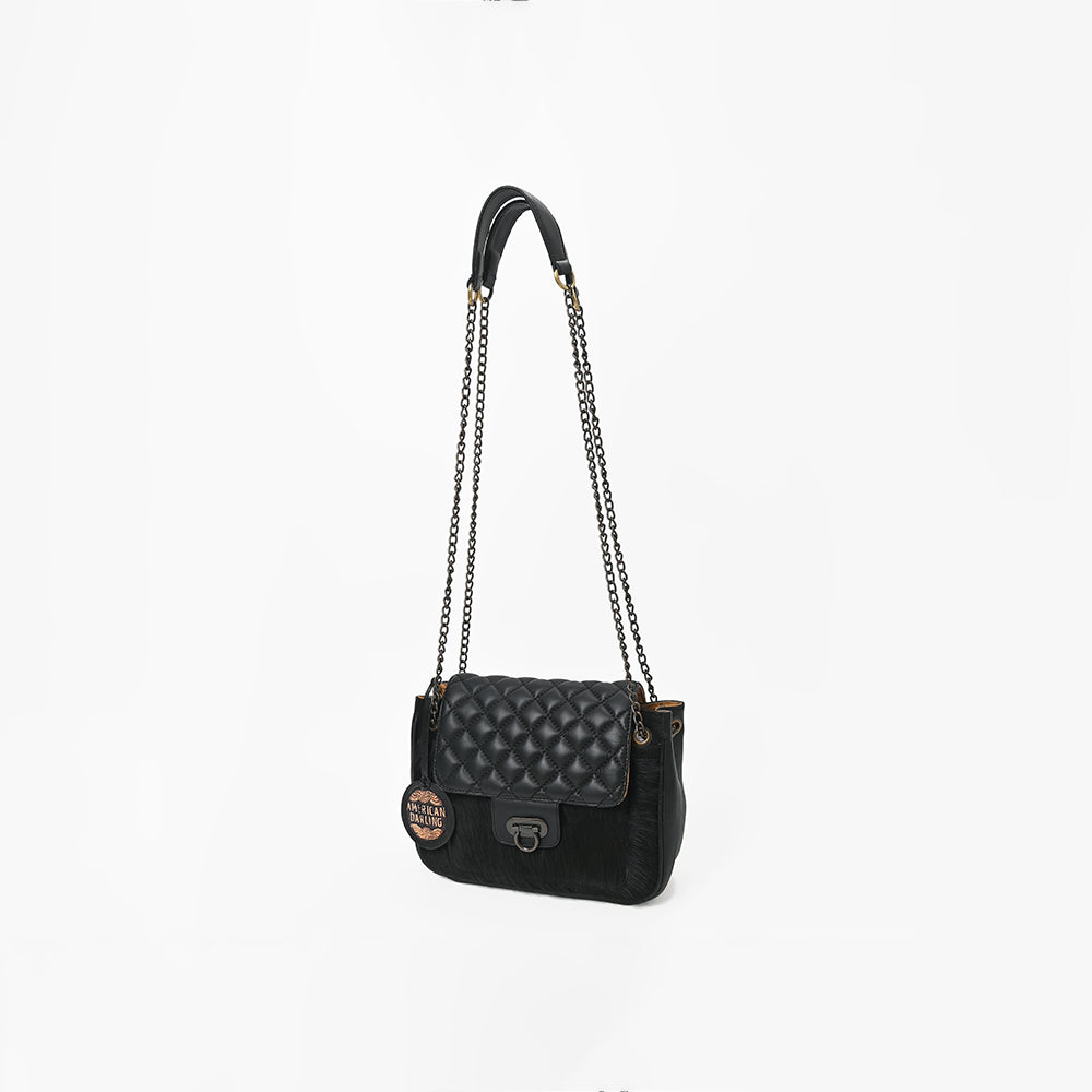 ADBG1867 Crossbody Hair on Genuine Leather Women Bag