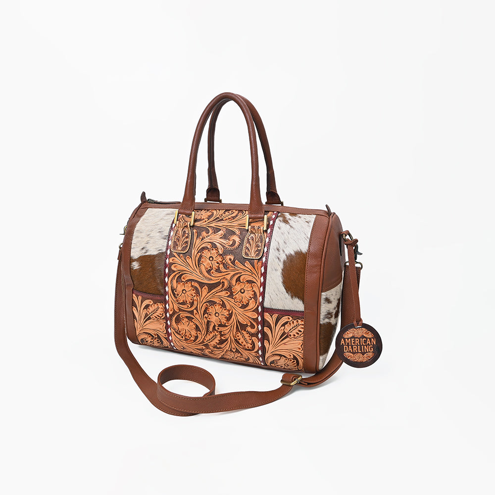 ADBG1878 Speedy Hand Tooled Hair on  Genuine Leather Women Bag