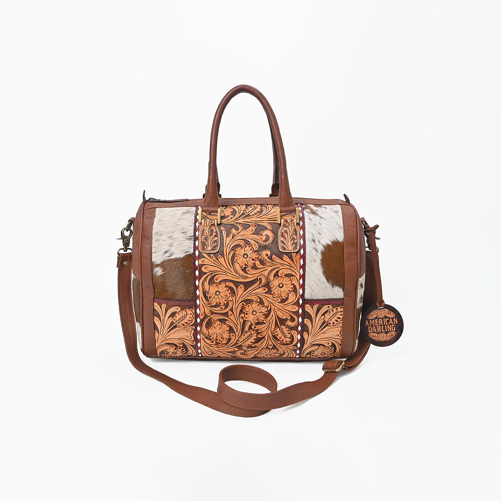 ADBG1878 Speedy Hand Tooled Hair on  Genuine Leather Women Bag