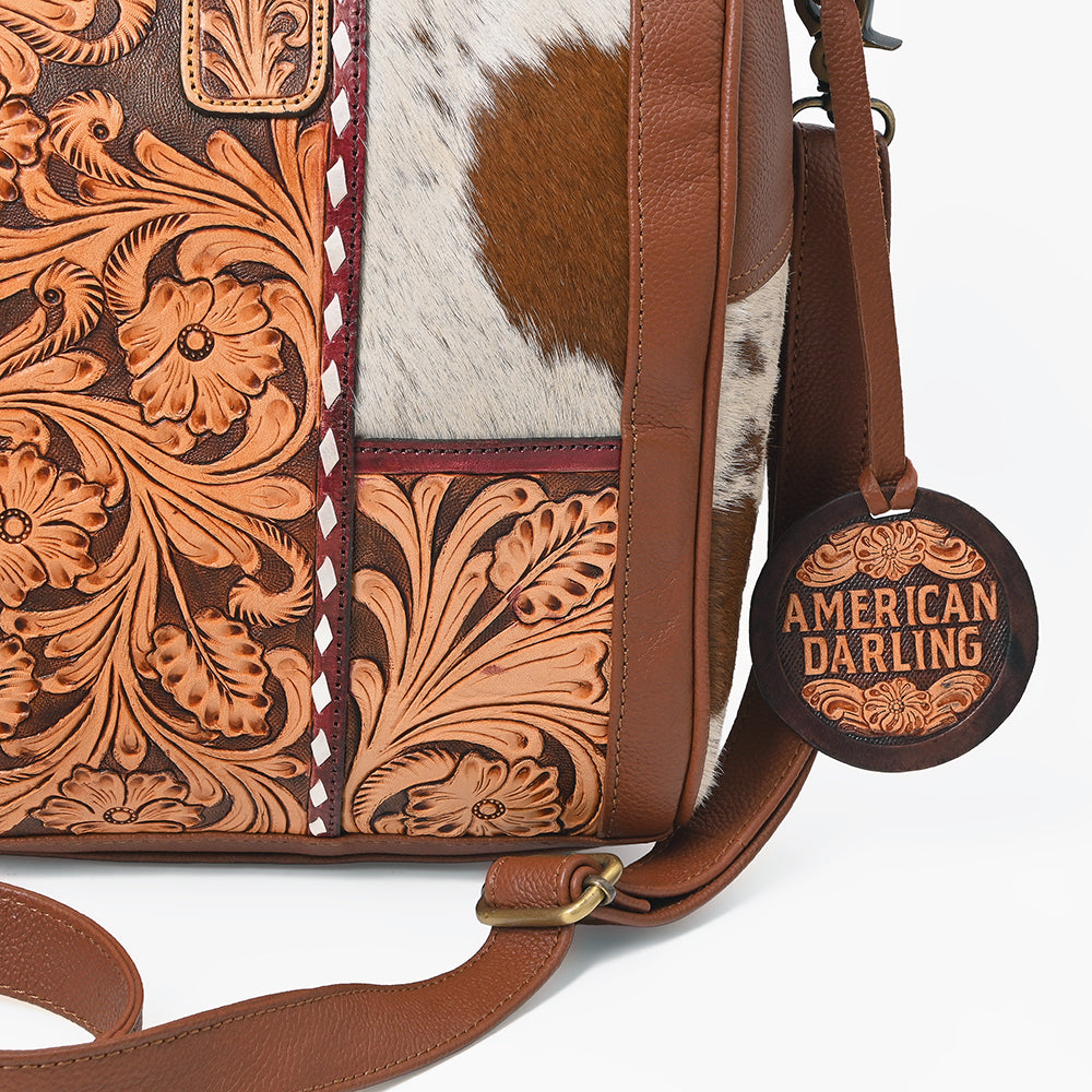 ADBG1878 Speedy Hand Tooled Hair on  Genuine Leather Women Bag