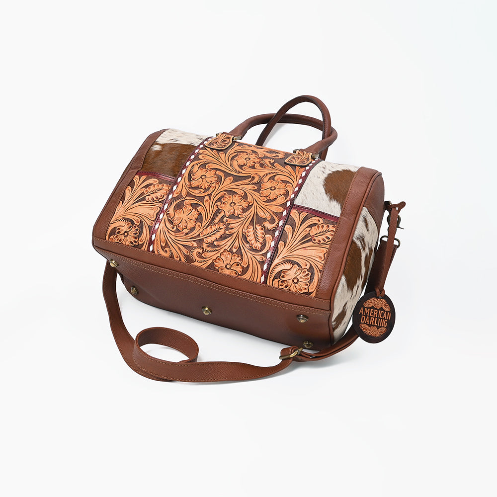 ADBG1878 Speedy Hand Tooled Hair on  Genuine Leather Women Bag