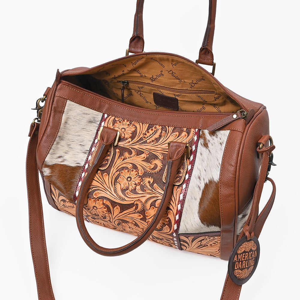 ADBG1878 Speedy Hand Tooled Hair on  Genuine Leather Women Bag