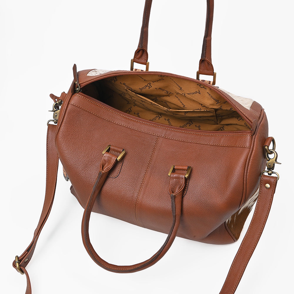 ADBG1878 Speedy Hand Tooled Hair on  Genuine Leather Women Bag