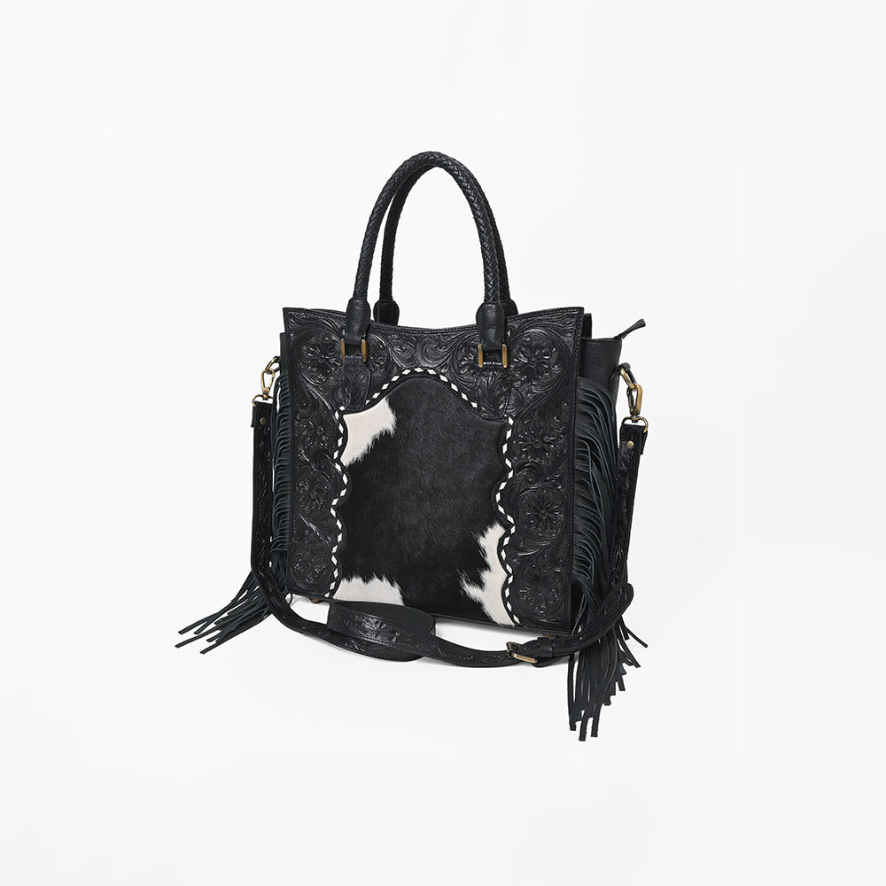 ADBG1889 Tote Hand Tooled Hair on Genuine Leather Women Bag