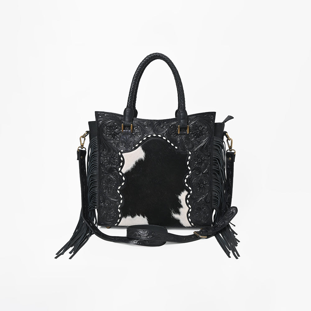 ADBG1889 Tote Hand Tooled Hair on Genuine Leather Women Bag