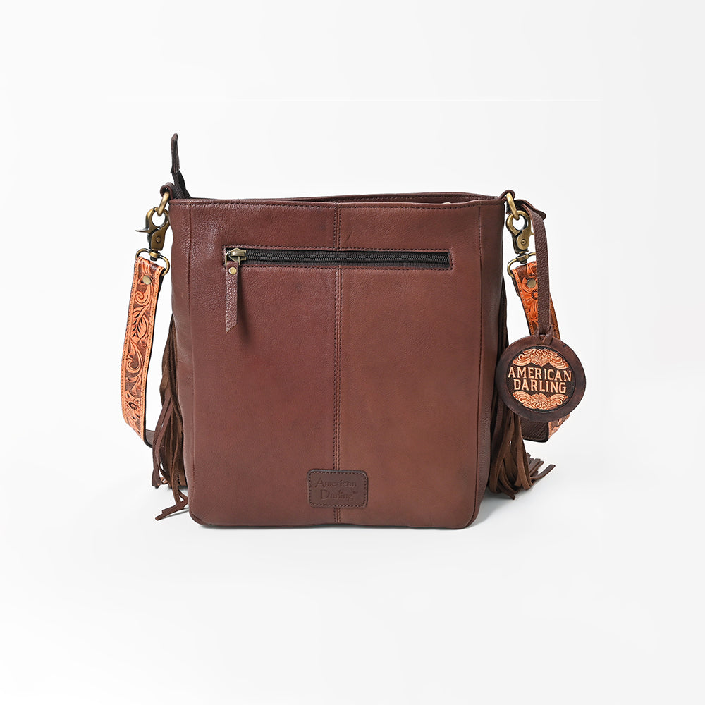 ADBG1891 Crossbody Hand Tooled Hair on Genuine Leather Women Bag
