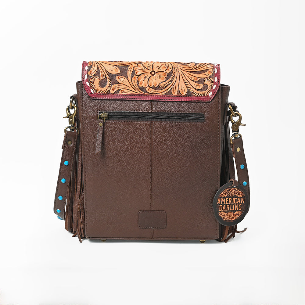 ADBG1910 Crossbody Hand Tooled Hair on Genuine Leather Women Bag