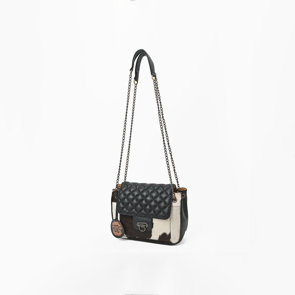 ADBG1949 American Darling Hair On Hide Quilted Leather Chain Strap Crossbody Bag