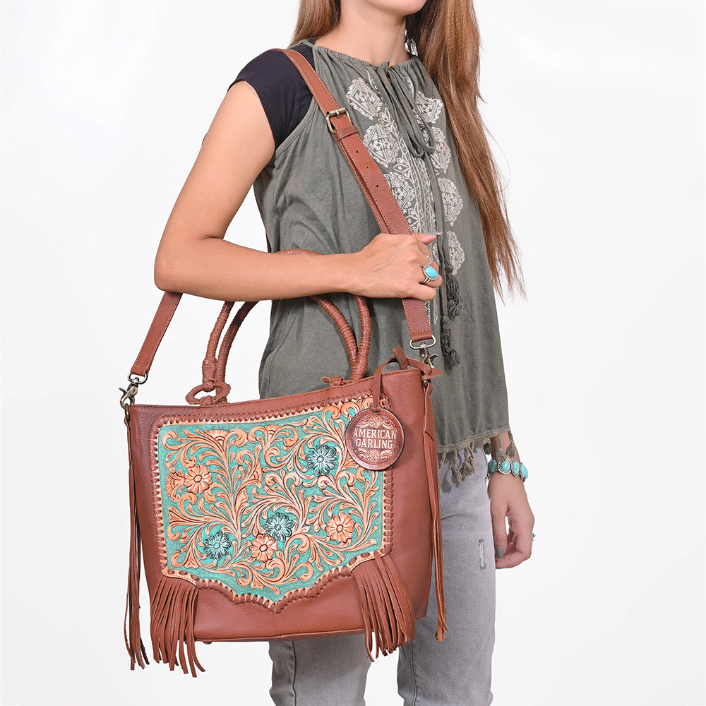 ADBGA1010 Crossbody Hand Tooled  Genuine Leather Women Bag