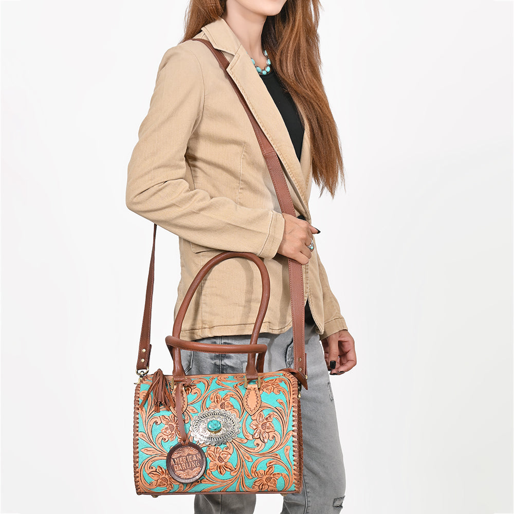 ADBGA1045 Speedy Bag Hand Tooled  Genuine Leather Women Bag