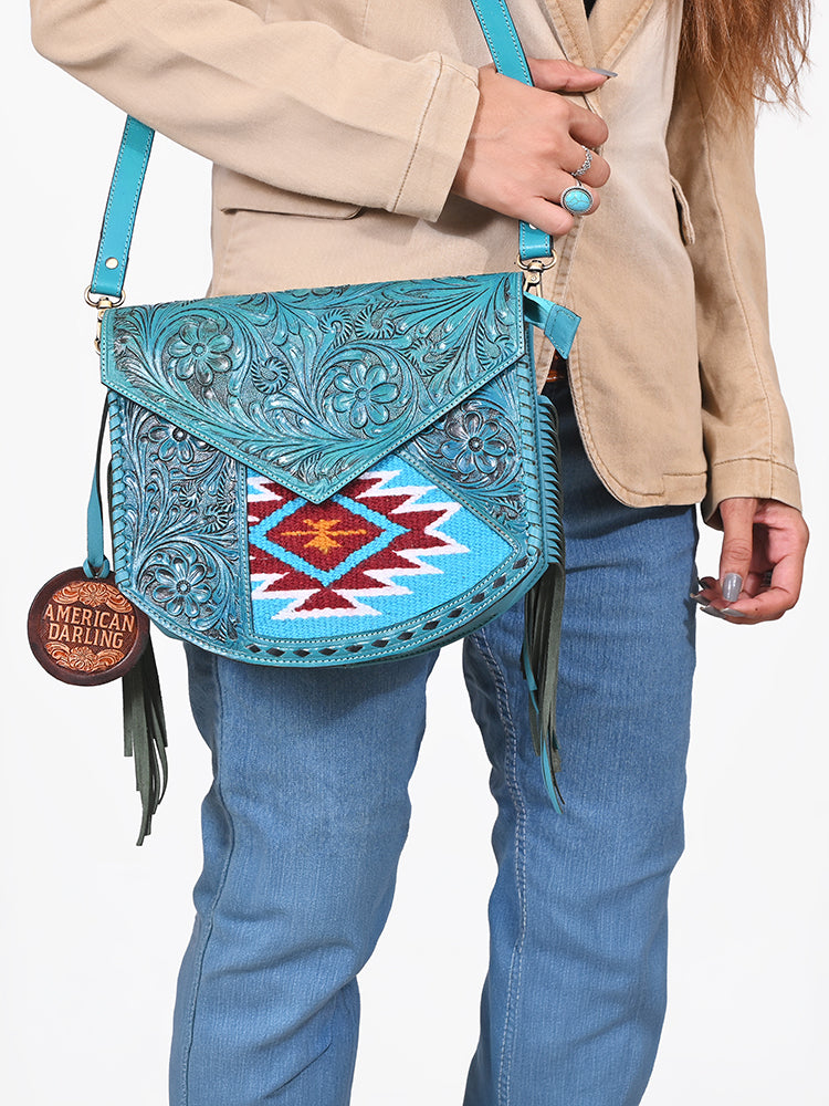 ADBGA1150 Crossbody Saddle Blanket Genuine Leather Women Bag