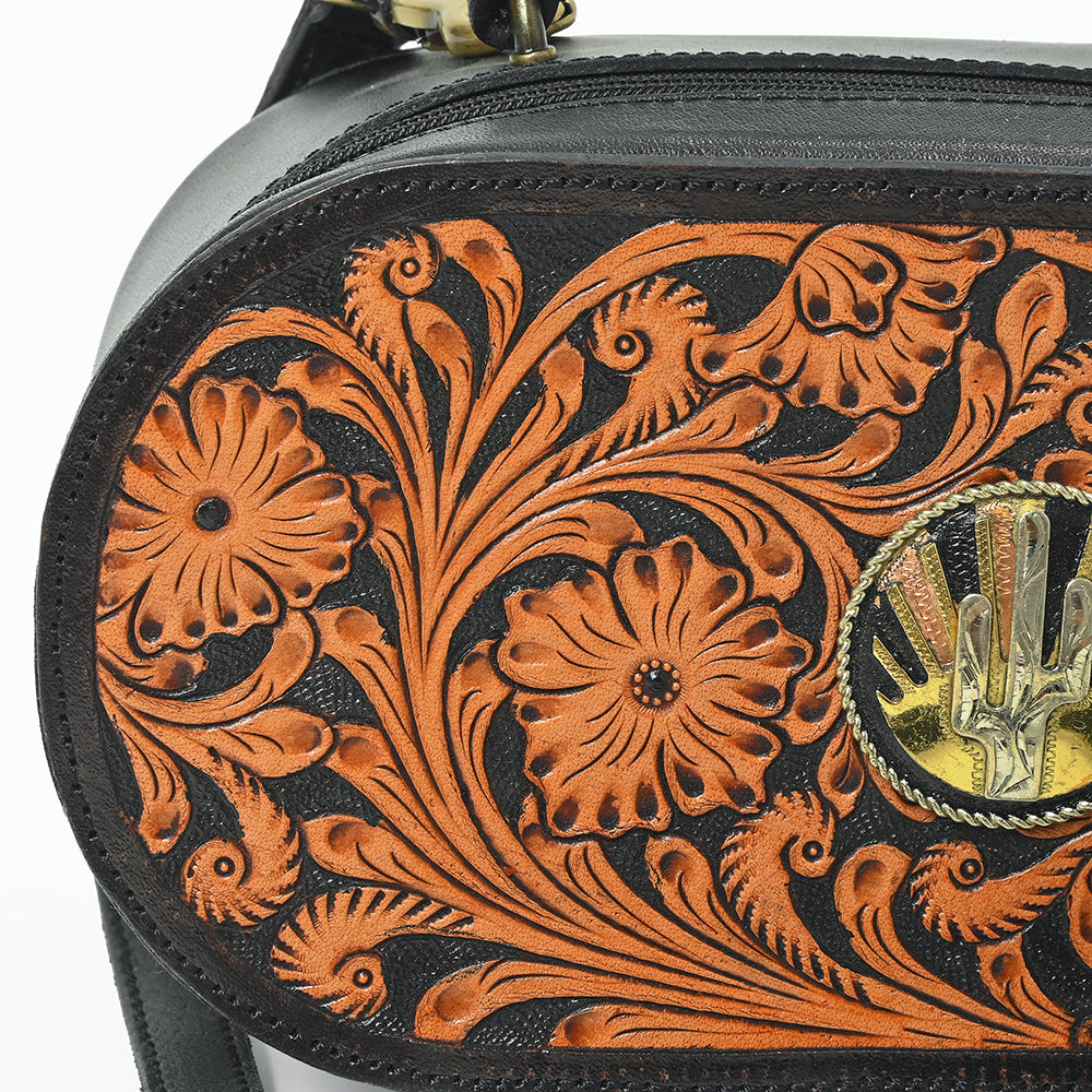 ADBGA863 American Darling Quilted Rivetted Concho Western Leather Cross body Bag