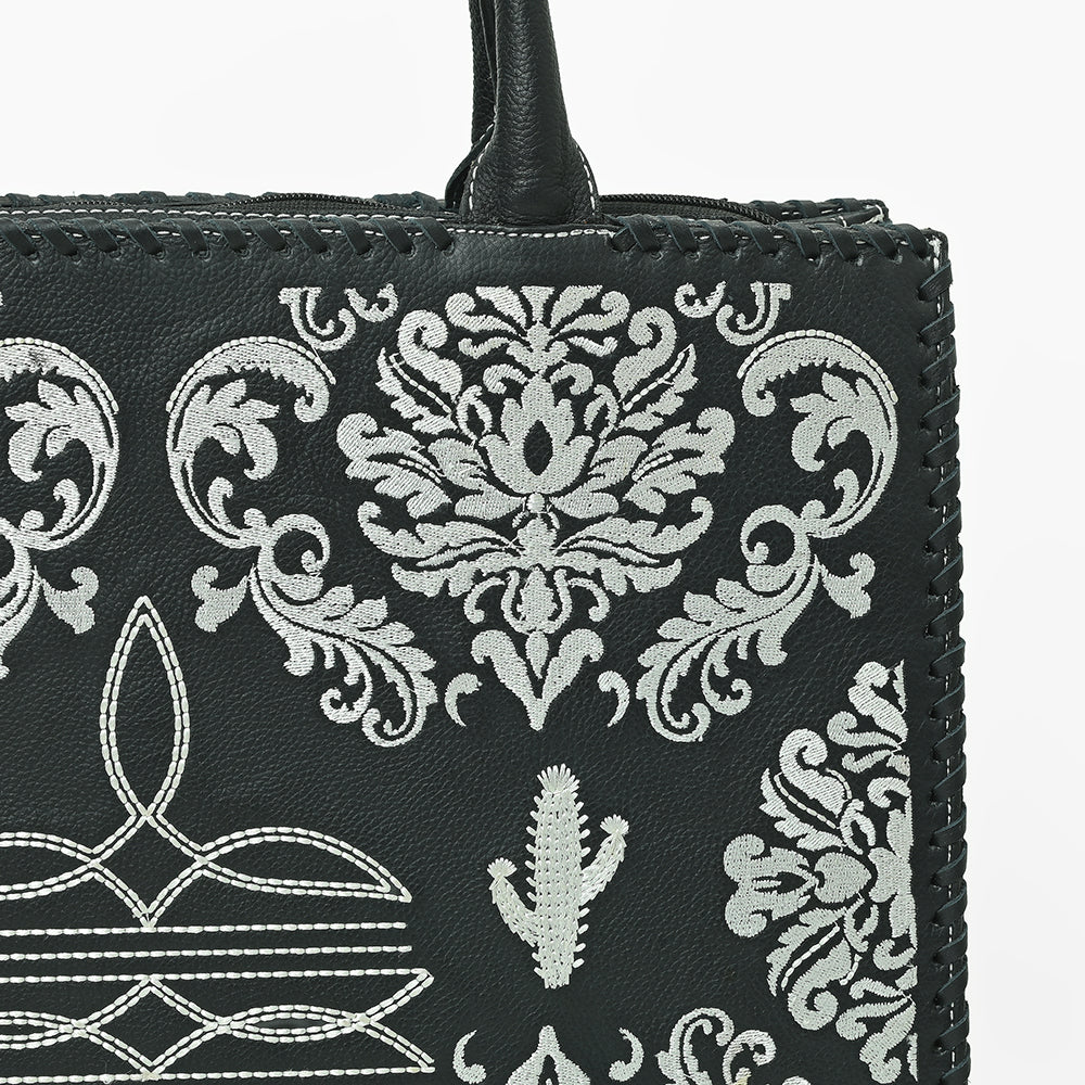 ADBGA883 American Darling Embroidered Genuine Leather Western Tote Bag
