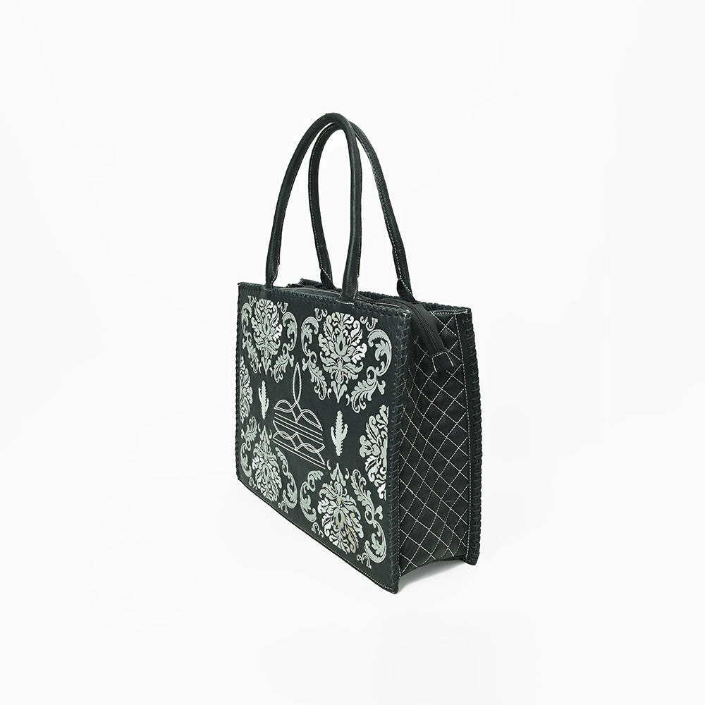 ADBGA883 American Darling Embroidered Genuine Leather Western Tote Bag