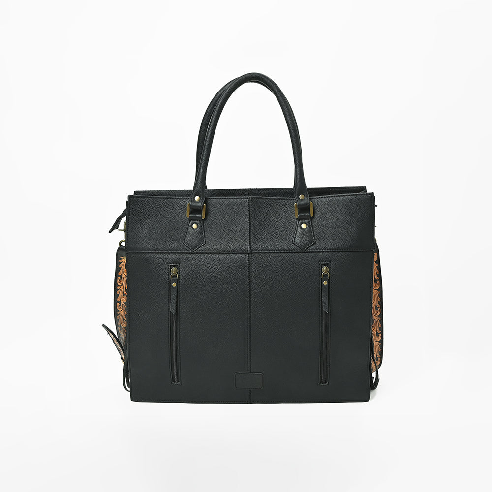 ADBGA984 American Darling Fringe Hairon & Harness Leather Tote