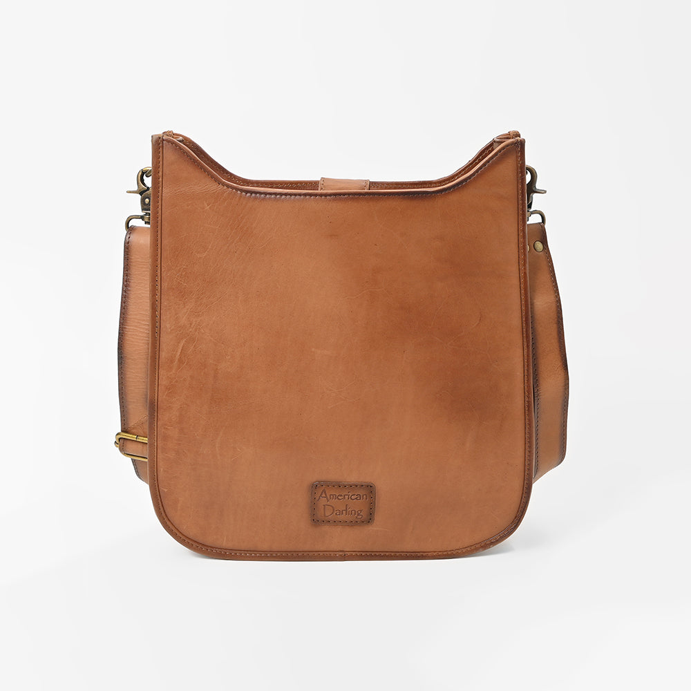 ADBGM628 American Darling Quilted Genuine Leather Crossbody Messenger Bag